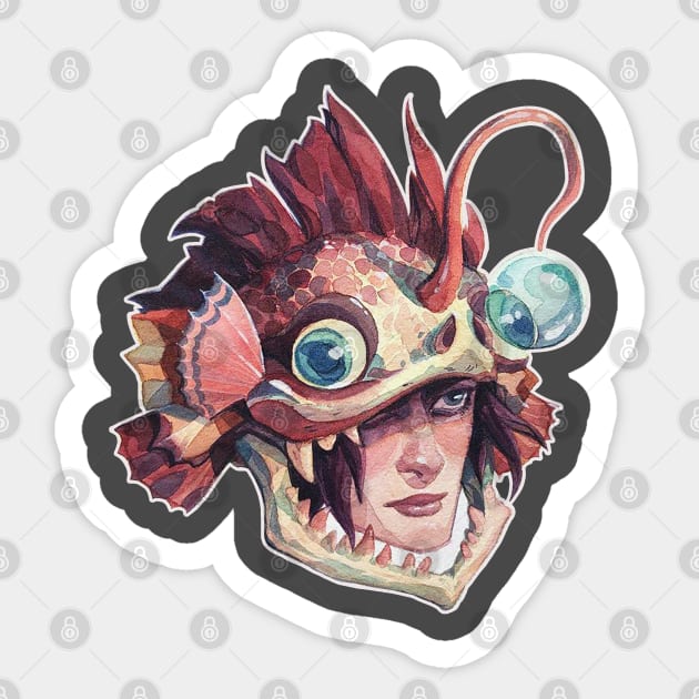 Fish head Sticker by Masterflohmaster